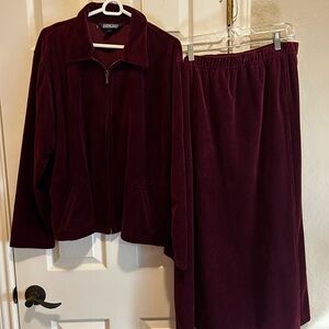 Lands' End Rich Burgundy Corduroy Set. Size 18/20. NWOTGS
